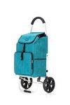 Large Lightweight Shopping Trolley with Wheels – 64L Grocery Cart with Handle, Heavy-Duty & Collapsible for Easy Storage – Ideal for Shopping, Laundry & Travel (Teal)