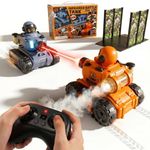VkotaVkoty RC Battle Tank Toys for Kids Ages 3-15, 2.4GHz Remote Control, Rubber Treads, Defeat Water Mist, Up to 7-Team Multiplayer, Magnetic Recover Station, Birthday Gift for Boys Girls - 2 Pack