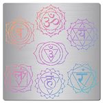 GORGECRAFT 6.3 Inch Chakra Symbol Stencil Reusable Mandala Stencils Yoga Meditation Stainless Steel Decoration Templates Journal Tool for Painting Wood Burning Pyrography and Engraving Crafts