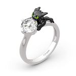 Jeulia "Your Dragon Round Cut Sterling Silver Ring Fashion Anniversary Promise Engagement Wedding Ring Set for Her with Gift Jewelry Box (8)