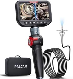 Ralcam Endoskopkamera mit Licht, Endoscope Camera mit 180° beweglichem Kopf, 8,5mm Dual-Sonde, 5" HD Display, Inspektionskamera IP67 Wasserdicht, Rohrkamera mit 3M Halbstarrem Kabel & 8+1 LEDs