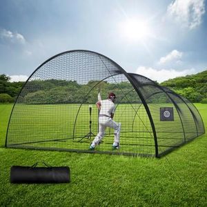 Smocraut Batting Cage Baseball Batting Cages for Backyard, Portable Baseball and Softball Batting Cages for Pitching Training with Target and Carry Bag(30X13X9FT, Enclosed Cage)