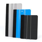 Umaki 3piece Felt Edge Plastic Squeegee, 10cm - 12cm - 15cm Vinyl Wrap Squeegee, Window Film Squeegee Decal Squeegee Wallpaper Tools Small Squeegee, Scratch-Free, for Smoothing & Cleaning