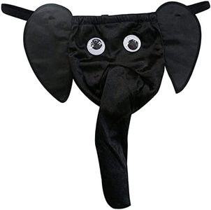 Czizitong Ropa Interior de Elefante para Hombre Sexy Lingerie Thongs G-Strings (Negro)