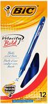 BIC Velocity Retractable Ballpoint Pen, Blue Ink, 1.6mm, Bold, Dozen