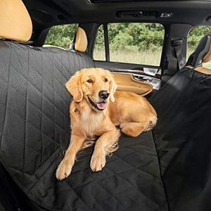 Plush Paws Ultra-Luxury Pet Seat Cover - 2 Bonus Harnesses 2 Seat Belts for Full Size Trucks, Large Suv's & Cars - XL Black, Waterproof, Nonslip Silicone Backing