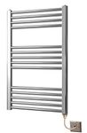 Greenedhouse 400w x 800h Electric Straight Heated Chrome Towel Rail