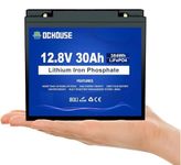DC HOUSE 12V 30Ah Mini LiFePO4 Lithium Battery, Low Temp Protection, BCI Group U1 with 30A BMS, 15000+ Cycles Perfect for Fish Finder, Trolling Motor, Boat, RV, Golf Trolley