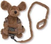 PLAYETTE 2 in 1 Child Harness Buddy Fluffy Dog, Brown Toddler Leash