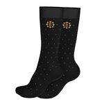 BURCHMARQ Moon Dust, Socks for Men, Premium Combed Cotton, Size UK 6 to 8 (24 to 26 cm), Crew Length, Pack of 1 Pair, Black Colour, Polka Dot Pattern, Seamless, Formal & Dress Socks