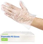 500PCS Disposable Plastic Gloves, Latex Free Powder Free Clear Polyethylene Hand Gloves Non-Sterile for Cleaning- Cooking, Hair Coloring, Dishwashing, Food Handling, Large