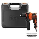 BLACK+DECKER 450 W Single Speed Hammer Drill Power Tool, BEH710K-GB