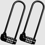 Kurtzy 2 Pack Heavy Duty Combination Padlock - 4 Digit Weatherproof Locker - 16cm/6 inch with Long Shackle - Outdoor Waterproof Lock with Resettable Code for Bicycles, Gates, Gym, School, Shed