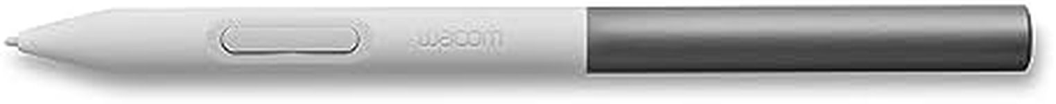 Wacom One Standard Pen (for 2023 Edition Wacom One displays and Tablets), White Front/Gray Rear