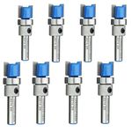 8 Pieces Flush Trim Mortise Template Router Bit Set of 1/4" Shank 1/2" Bearing, Woodworking Milling Cutter Tool