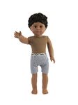 American Fashion World 18-Inch 'Isaac' African American Vinyl Posable Boy Doll with Dark Brown Hair | Undressed Doll | Premium Quality & Design