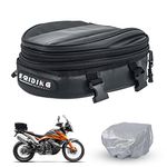 Motorcycle Tail Bag Backpack Waterproof Luggage Bag Motorbike Saddle Bags Seat Bag Multifunctional PU Leather Bike Bag Sport Backpack (15 Liters)