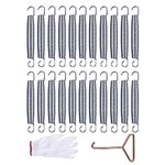 THE WHITE SHOP Trampoline Springs(140mm,178mm) Heavy Duty Stainless Steel Replacement Springs Trampoline Accessories Trampoline Parts with T Hook, 20pcs-Pack， ( Size : B )