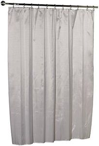 Carnation Home Fashions 100-Percent Polyester Dobby Fabric 70 by 72-Inch Shower Curtain, Standard, Lauren, White