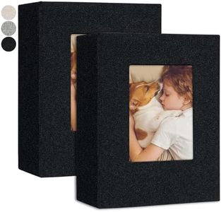 Yopih Small Photo Album 4x6 Photos 2 Pack Linen Cover Mini Photo Book 50 Page Holds 100 Pictures Artwork or Postcards Storage Black