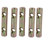 Sourcingmap 5pcs M8x60mm Dual Hole Zinc Plated Iron Slotted Drive Cross Dowel Barrel Nut