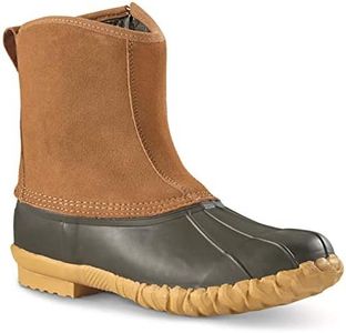 Guide Gear Men’s Side Zip Insulated Leather Duck Boots, Winter Boots for Men, Waterproof Rain Shoes, 400 Gram Tan 9D (Medium)