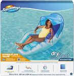 Swimways Dry Float Shadester Pool Float, Translucent Inflatable Recliner Chair for Adults with Fast Inflation, Canopy, Foot Rest and Cup Holder