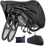 Bike Cover Outdoor Waterproof Bicycle Cover, Bike Cover for 1 or 2 Bikes, 210D Oxford Fabric with Lock Hole and Storage Bag, Windproof UV Sun Snow Dustproof for Mountain Road Bike Sport Bike