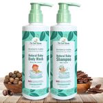 The Indi Mums Mixed Combo Natural Baby Shampoo & Body Wash - Hypoallergenic, Anti Bacterial & ph Balanced - 2X 200 ML