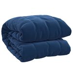vidaXL Weighted Blanket Blue 220x230 cm King 15 kg Fabric Anxiety