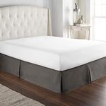 HC Collection Bed Skirt, Soft Microfiber Box Spring Cover, Bed Skirting Full Size, 14" Inch Drop, Wrinkle & Fade Resistant - Gray