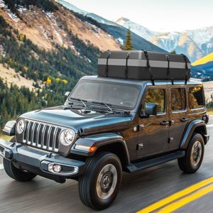 COSTWAY 21 Cu Ft Car Roof Bag – Waterproof Cargo Carrier with Lock & Straps, Black/Grey