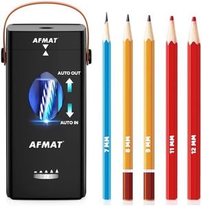 AFMAT Electric Pencil Sharpener, Fully Automatic Pencil Sharpener for 6-12mm No.2/Jumbo Pencils, Auto in & Out, 5 Sharpness Modes, Rechargeable Heavy Duty Sharpeners for Classroom/Home/Office PSC7