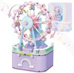 R HOME STORE Music Box Building Toys, Rotating Ferris Wheel DIY Building Block for Girls and Boys 6-12 Years Old, 710 pcs, Christmas and Birthday Gifts for Adults and Aged 8 9 10 11 12 Kids