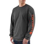 Carhartt mens Signature Sleeve Logo Long Sleeve T-Shirt (Regular and Big & Tall Sizes)