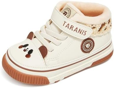 TARANIS Baby Squeaky Shoes Walking Sneakers with On/Off Squeaker Switch Non-Slip First Walkers Soft Rubber Toe Breathable Mesh E Apricot 22