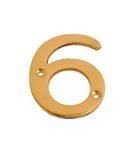 Brass Door Numbers Screw On 3 Inch Door Number Elegant and Bold Door Numerals Suitable for All Door Types Including Wooden uPVC and Composite Number 6.