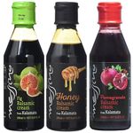 Messino Greek Balsamic Creams Gourmet Mix: Fig Balsamic Cream | Honey Balsamic Cream | Pomegranate Balsamic Cream, Pack of 3 x 250 ml (Total: 750 ml)