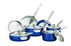 Viking Culinary Multi-Ply Color 2-Ply Cookware Set, 11 Piece, Includes Stainless Steel Lids, Dishwasher, Oven Safe, Works on All Cooktops Including Induction,Blue