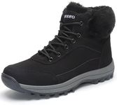 JINDELI Black Snow Boots for Women 