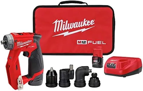 Milwaukee 2505-22 M12 Fuel Installation Drill/Driver Kit, Compact, Forward/Reverse Switch, Keyless Chuck, LED Light, Variable Speed