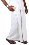 PRAKASAM COTTON -100% COTTON ADMK PARTY MEN'S WELCRO POCKET DHOTI (SIZE-32) HEIGHT 42 INCH