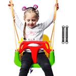 RedSwing 3-in-1 Baby Swing Seat, Toddler Swing, Anti-Flip Snug & Secure Detachable Infants to Teens Kids Swing Seat for Outside Playground, Green