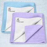 R for Rabbit Waterproof Quick Dry Sheet Bliss for Baby | Anti-Piling Fleece Extra Absorbent Instant Dry Sheet for Baby Bed | Baby Cot Protector Sheet|Baby Bed Protector (Size-S,Blue-Purple,Pack of 2)