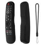 Oboe Silicone TV Remote Cover Compatible with LG TV Remote LG AN-MR21GA (2021) LG MR22GA (2022) LG MR23GA (2023) Magic Remote Case with Loop (B-Black) [Remote NOT Included]