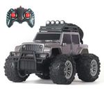 popsugar Off Roader Rechargeable Remote Control Car Monster Truck with 2 Speeds and 4 Headlight Modes | Lithium Battery | C-Type Charging | Remote Control Car for Kids | Made in India