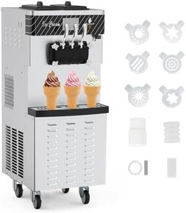 Commercial Ice Cream Maker, 3 Flavorsoft Serve Ice Cream Machine, 5.8-8 gal/H Soft Serve Yogurt Machine, Sturdy & Efficient, High Capacity, Easy Clean System