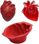 Ahorasky Halloween Silicone Molds - Halloween Heart Cake Mold with Support Base, 3D Large Human Organ Silicone Mold for Baking Halloween Cakes Chocolate Jelly Pudding Cake Pan