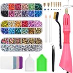 Bedazzler Kit with Rhinestones, Hot Fixed Gems Craft Applicator - Diamond Painting Pen, Wax Pencil, Tweezers, Tray, Cleaning Brush & Cloth, 28 Colors Rhinestones Crystals for DIY Clothes Shoes