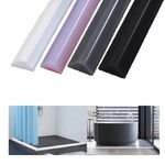 100CM Wet Room Floor Barrier, Shower Water Barrier, Shower Tray Seal, Silicone Water Retaining Strip, Shower Floor Water Barrier, Shower Threshold Water Barrier for Kitchen, Bathroom (Grey 1m)